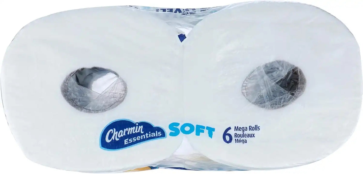 Charmin, Essentials Soft 2-Ply Mega Toilet Paper, 352 Sheets Per Roll, Pack of 6 Rolls