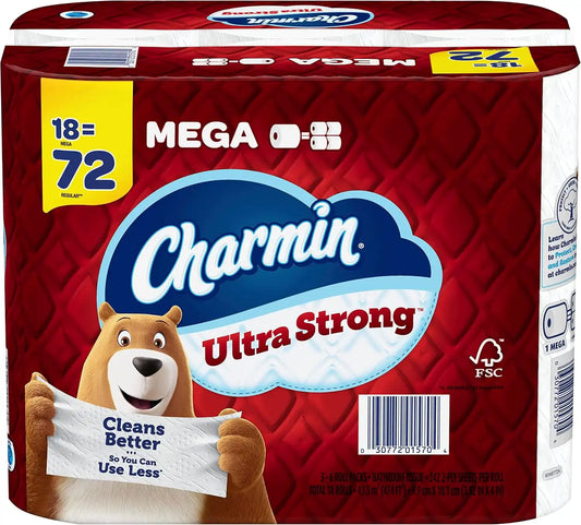 Charmin Ultra Strong Toilet Paper 18 Mega Rolls, 242 Sheets Per Roll