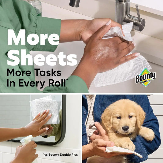 Bounty Quick-Size Paper Towels, 16 Family Rolls = 40 Regular Rolls