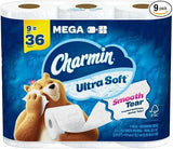 Charmin Ultra Soft Toilet Paper, 9 Mega Rolls = 36 Regular Rolls