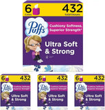 Puffs Ultra Soft Facial Tissuess, Mega Cube, 72 Count (Pack of 24)