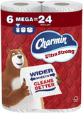 Charmin Toilet Paper Ultra Strong, 6 Mega Rolls = 24 Regular Rolls, 2-ply Bath Tissue