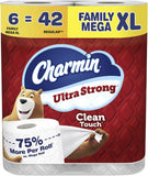 Charmin Ultra Strong Clean Touch Toilet Paper, 6 Family Mega XL Rolls = 42 Regular Rolls