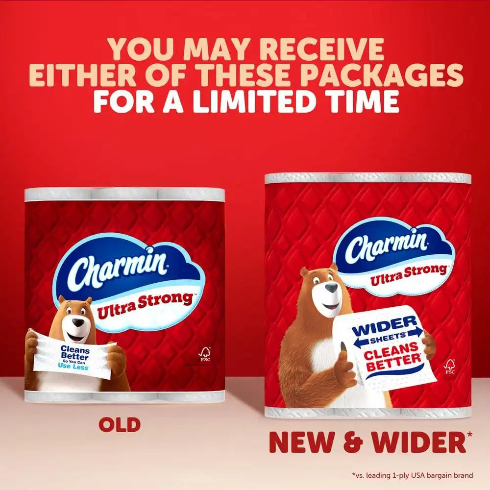Charmin Toilet Paper Ultra Strong, 12 Mega Rolls = 48 Regular Rolls, 2-ply Bath Tissue