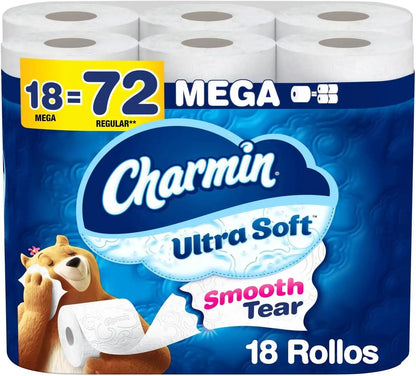 Charmin Ultra Soft Toilet Paper 18 Mega Rolls, 224 Sheets Per Roll