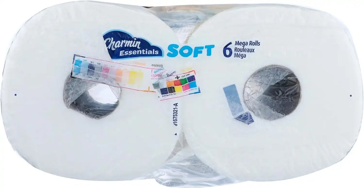 Charmin, Essentials Soft 2-Ply Mega Toilet Paper, 352 Sheets Per Roll, Pack of 6 Rolls