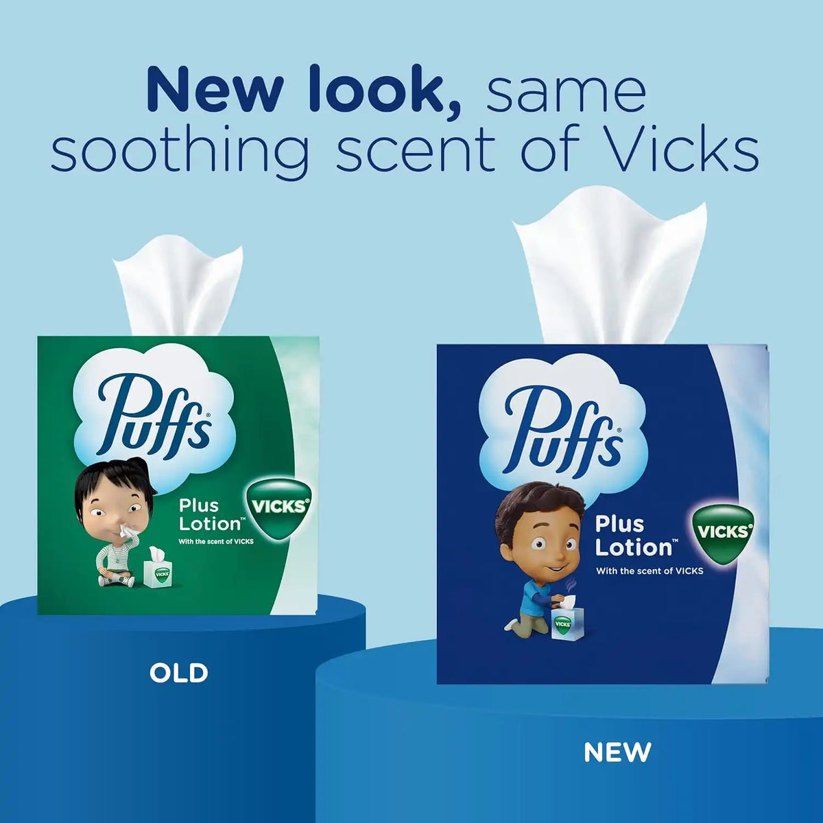 Puffs Plus Lotion with Vicks Facial Tissues, 24 Cubes, 48 Tissues per Box (1152 Tissues Total)