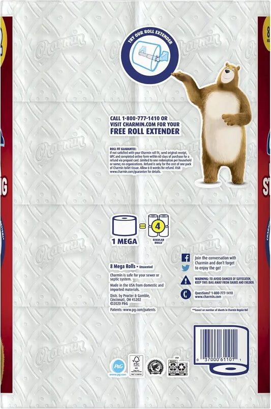 Charmin Ultra Strong Mega Roll 2-Ply Toilet Paper, 264 Sheets Per Roll, 8 Rolls Per Pack, Carton Of 3 Packs