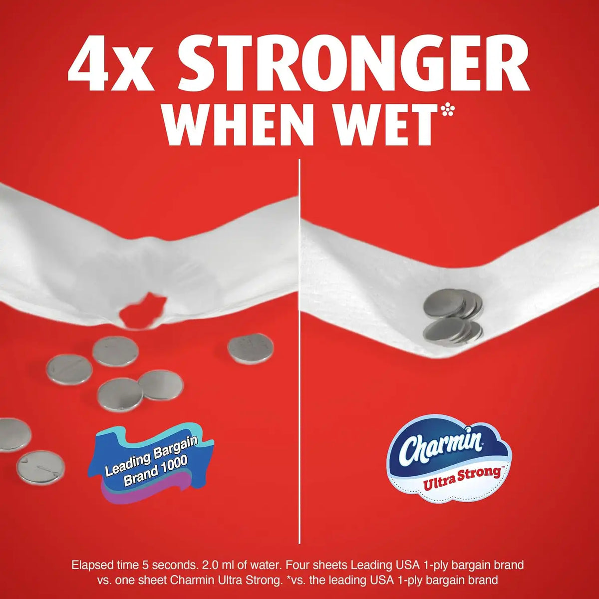 Charmin Toilet Paper Ultra Strong, 9 Mega XL Rolls = 54 Regular Rolls, 2-ply Bath Tissue