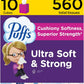 Puffs Ultra Soft Non-Lotion Tissues, 10 Cubes, 56 Tissues Per Box (560 Tissues Total)