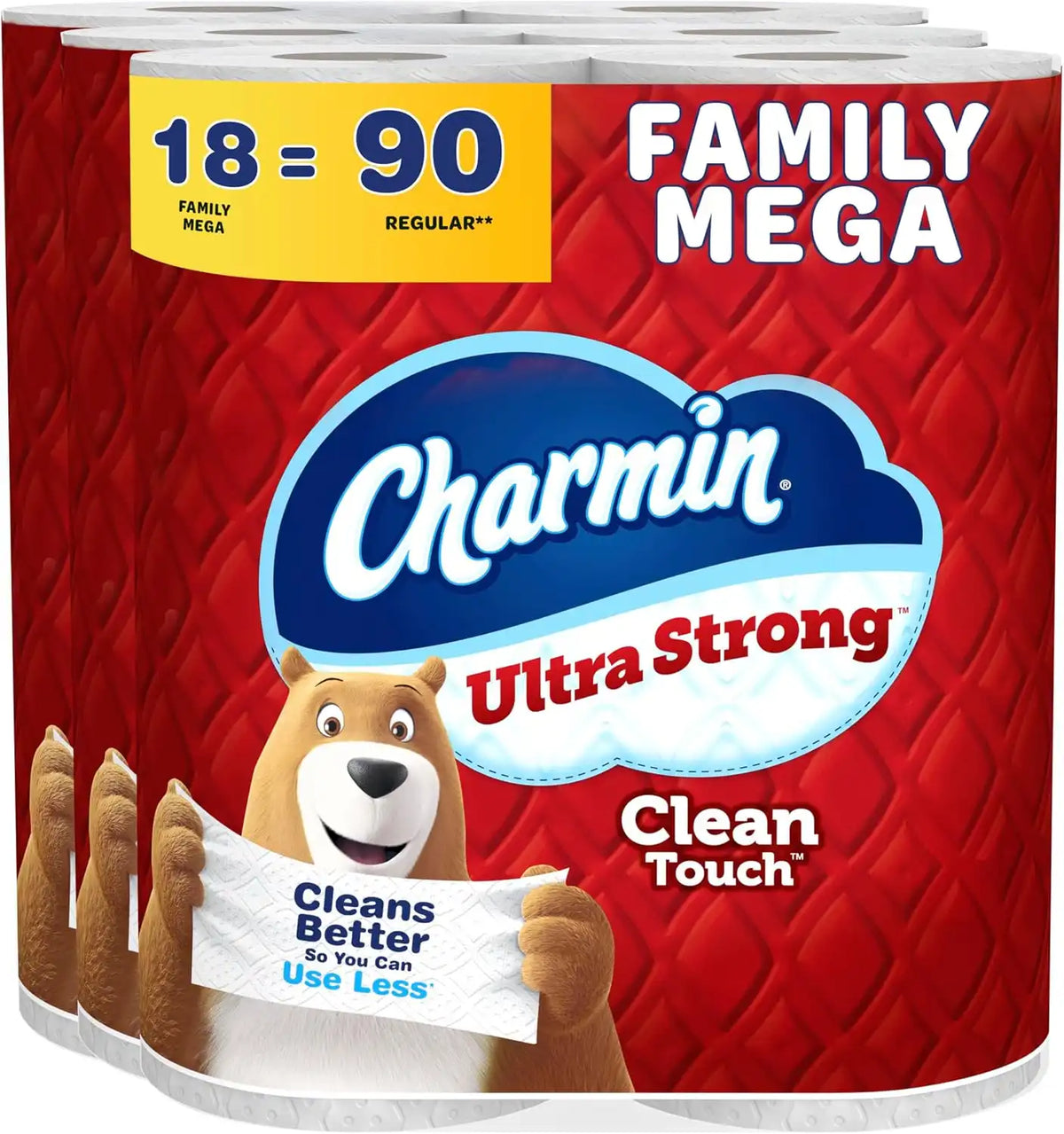Charmin Ultra Strong Toilet Paper 18 Family Mega Rolls, 308 Sheets Per Roll