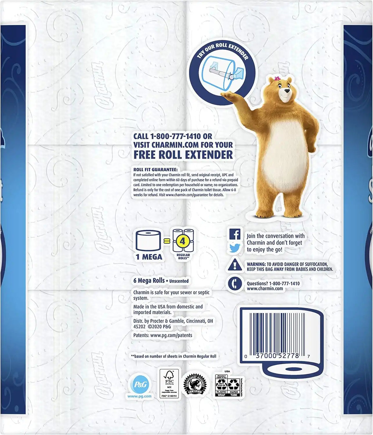 Charmin Ultra Soft Toilet Paper, 6 Mega Rolls = 24 Regular Rolls
