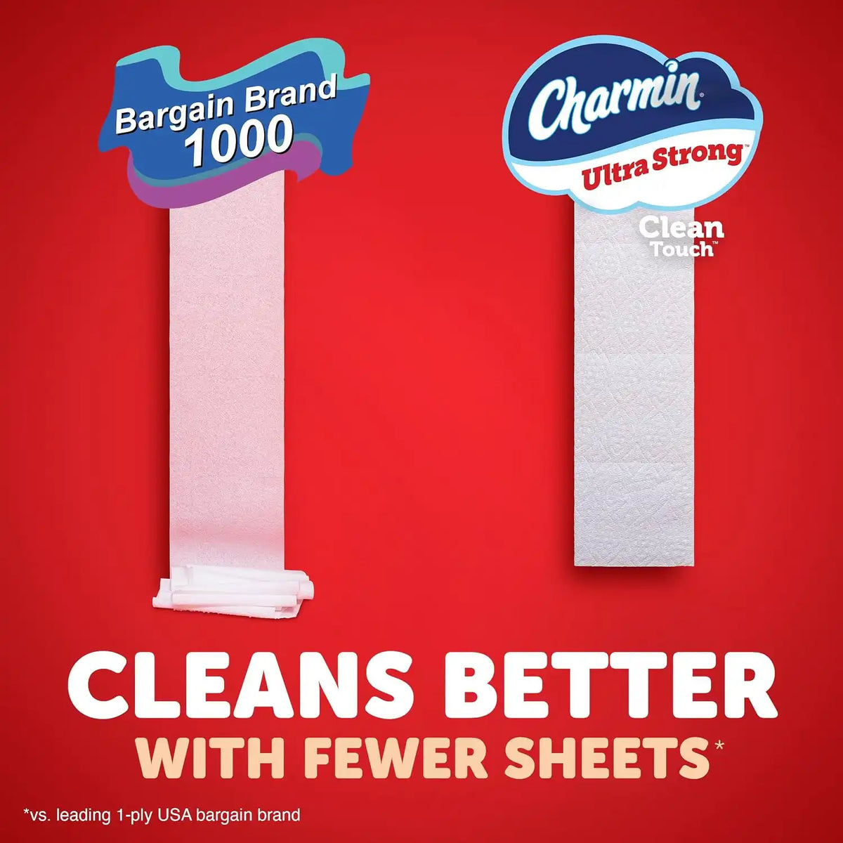 Charmin Toilet Paper Ultra Strong, 12 Mega Rolls = 48 Regular Rolls, 2-ply Bath Tissue