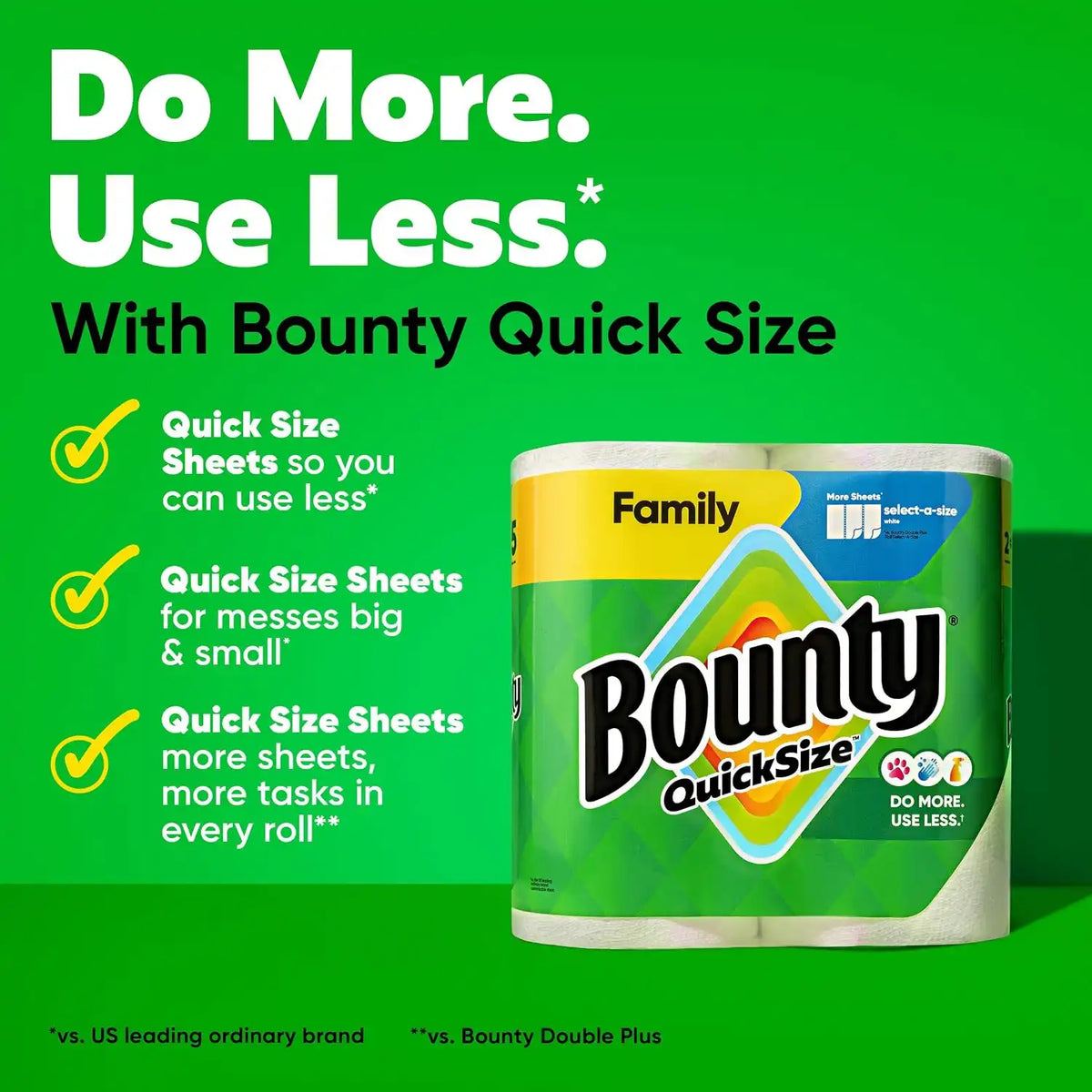 Bounty Quick-Size Paper Towels, 16 Family Rolls = 40 Regular Rolls