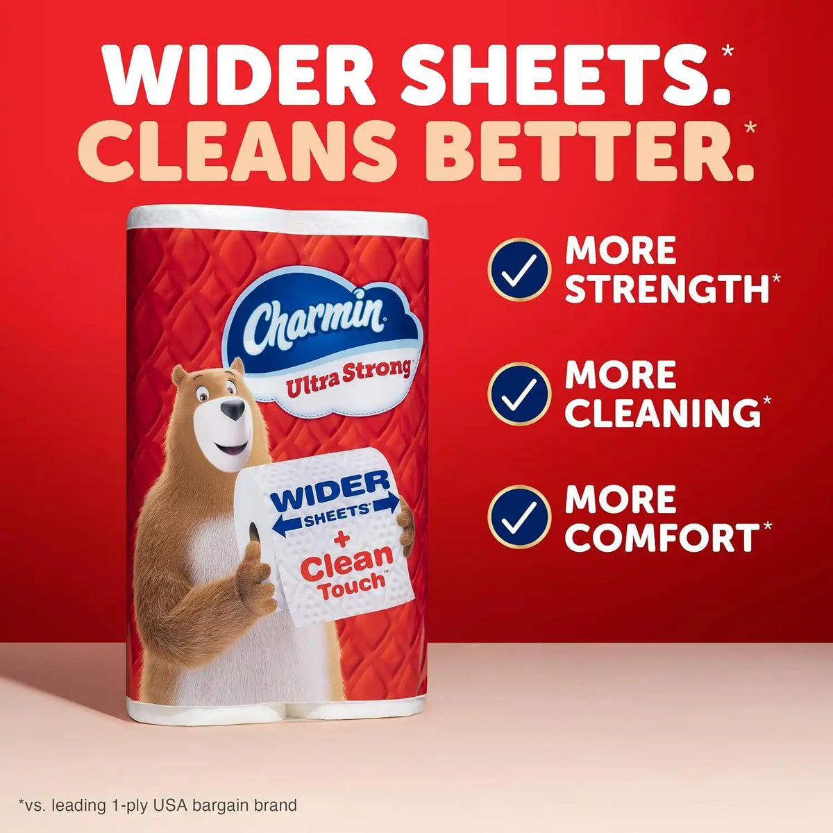 Charmin Toilet Paper Ultra Strong, 12 Mega Rolls = 48 Regular Rolls, 2-ply Bath Tissue