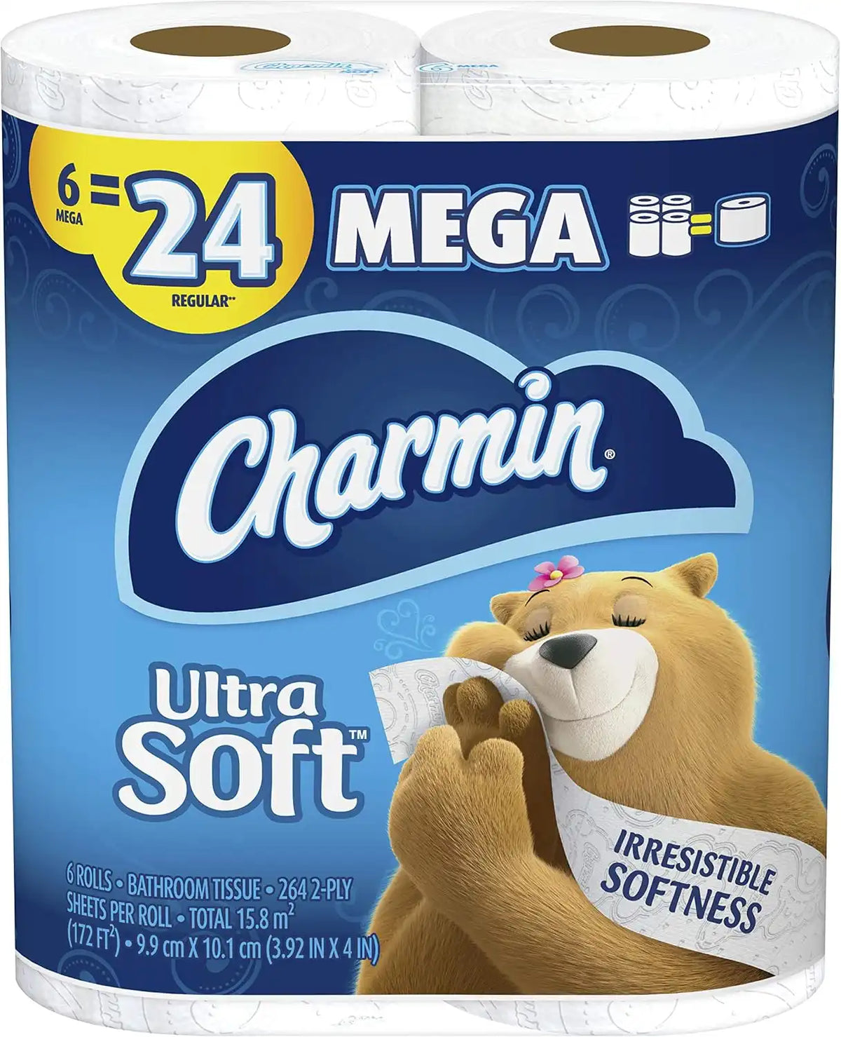 Charmin Ultra Soft Toilet Paper, 6 Mega Rolls = 24 Regular Rolls