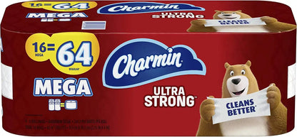 Charmin Ultra Strong Toilet Paper, 16 Mega Rolls = 64 Regular Rolls