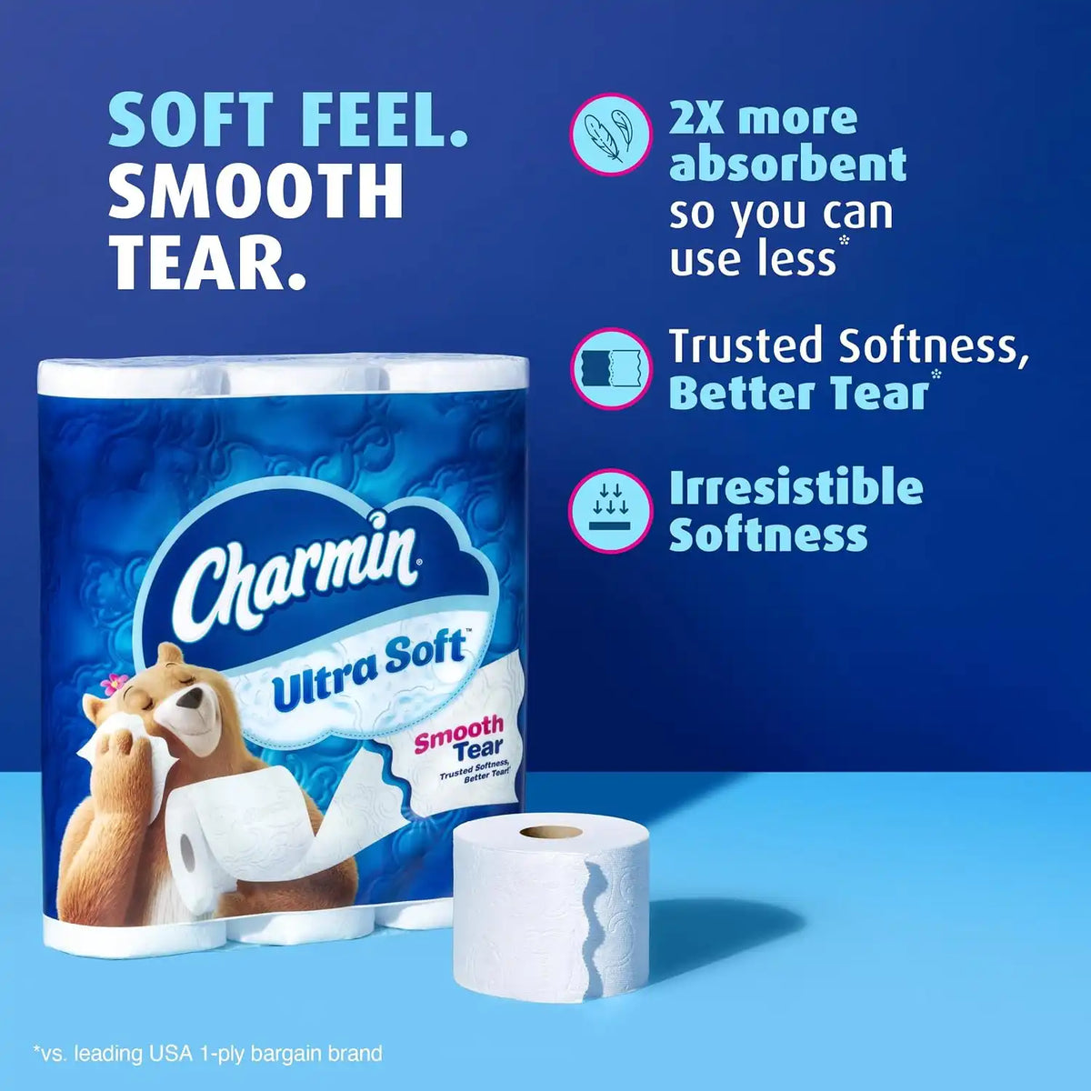 Charmin Ultra Soft Toilet Paper 18 Super Mega Rolls = 108 Regular Rolls