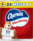 Charmin Ultra Strong Toilet Paper, 6 Mega = 24 Regular Rolls, 2-Ply, White