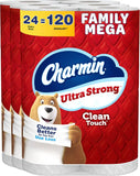 Charmin Ultra Strong Clean Touch Toilet Paper, 24 Family Mega Rolls = 123 Regular Rolls