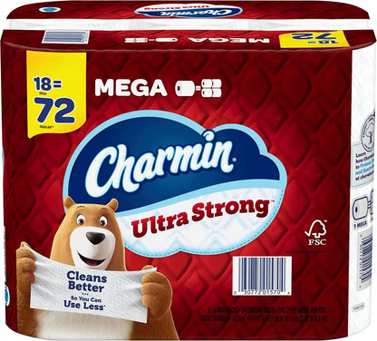 Charmin Ultra Strong Toilet Paper 18 Mega Rolls, 242 Sheets Per Roll
