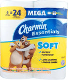 Charmin, Essentials Soft 2-Ply Mega Toilet Paper, 352 Sheets Per Roll, Pack of 6 Rolls