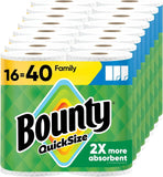 Bounty Quick-Size Paper Towels, 16 Family Rolls = 40 Regular Rolls