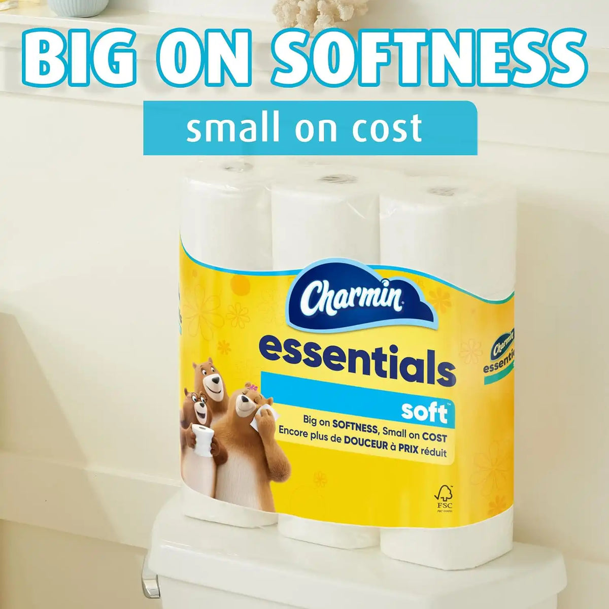 Charmin Essentials Soft Toilet Paper Mega Rolls, 6 Rolls (330 Sheets) (Pack of 3)