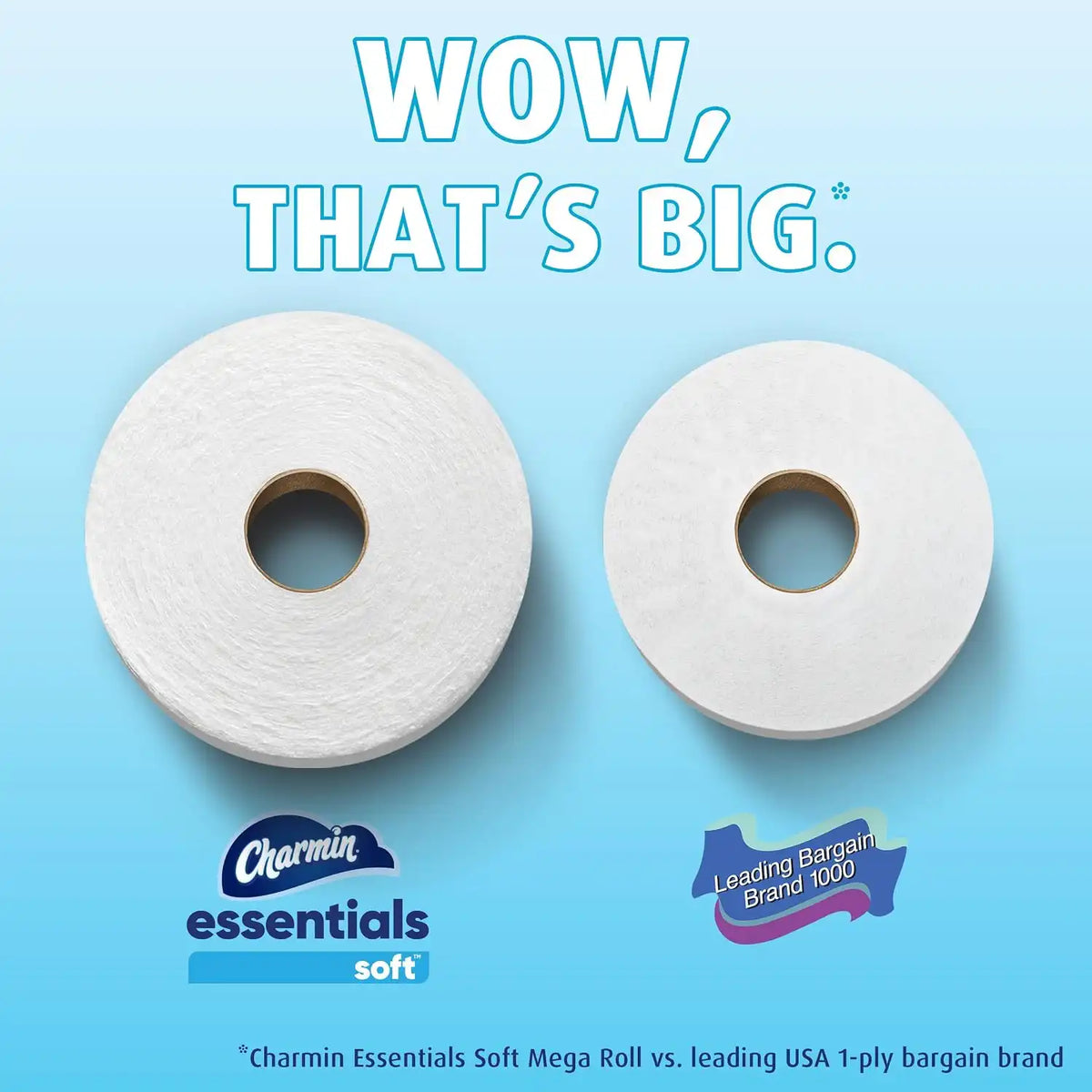 Charmin Essentials Soft Toilet Paper Mega Rolls, 6 Rolls (330 Sheets) (Pack of 3)